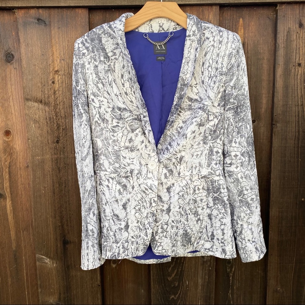 Armani Exchange Carey Floral Sketch Print Blazer